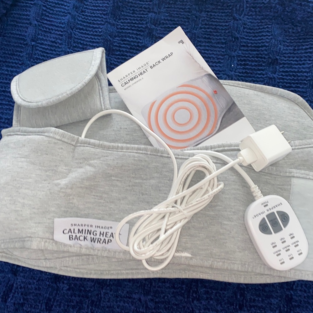 Sharper Image Calming Heat Gray Back Wrap w/waist extender